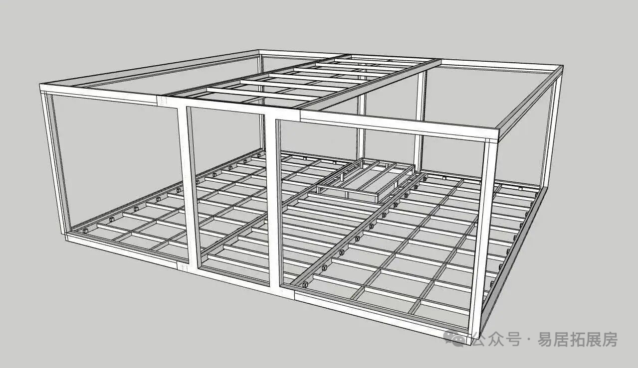 Welded prefabricated house floor and wall frame model