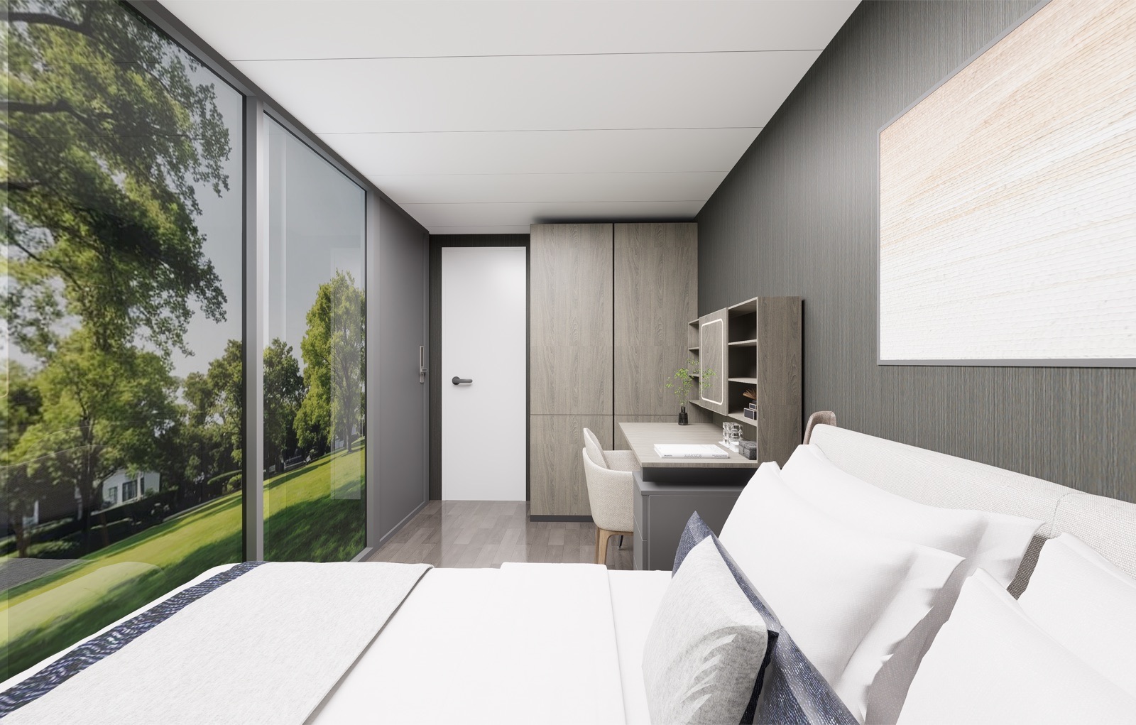 Cutaway concept of an apple cabin interior