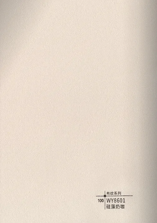 WY8601 warm ivory fabric-look interior wall panel finish