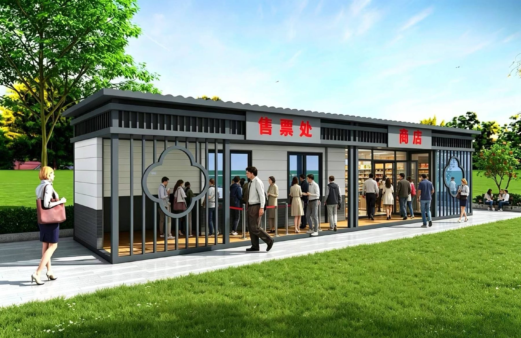 Concept visualization for a modular commercial building