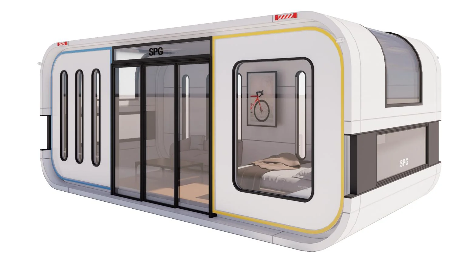 S2 white rounded themed homestay cabin
